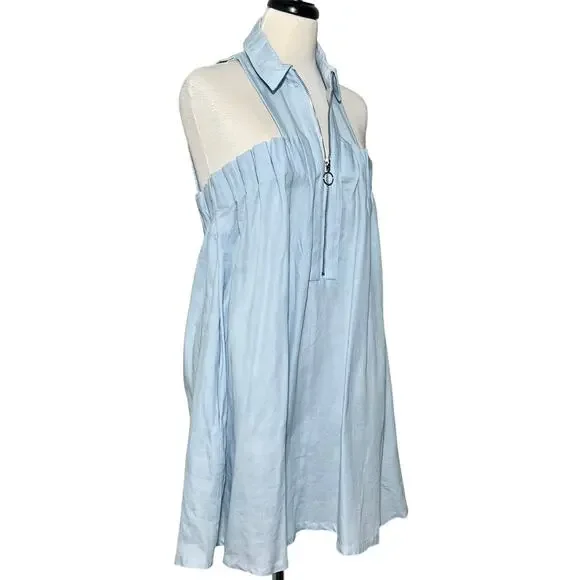 Tobi Angela Chambray Shift Dress SZ L Blue - Picture 8 of 11